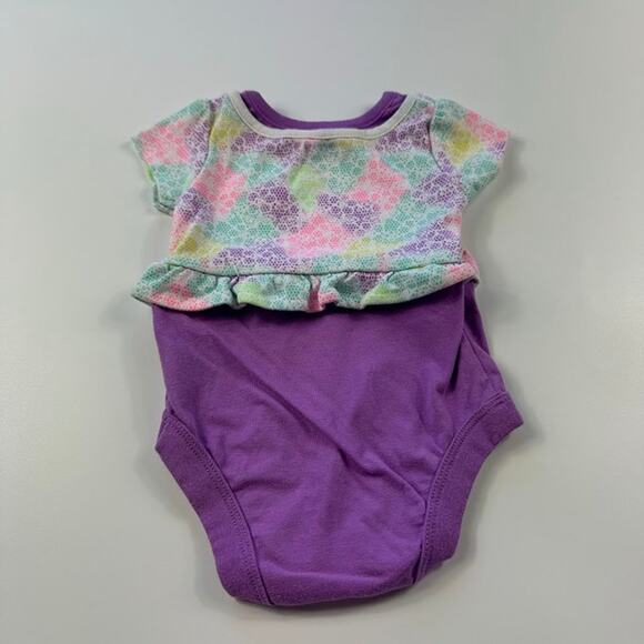 Garanimals Baby Girls 3D Floral Purple Onesie Body Suit 3-6 Months - Picture 2 of 10